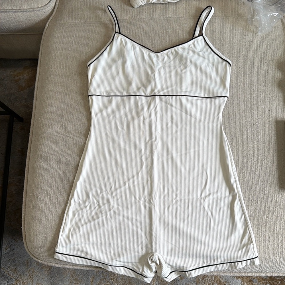 Active USA white romper NWT